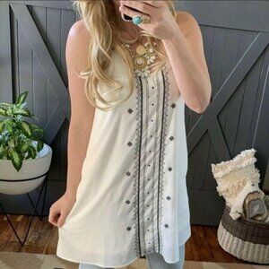 Loveriche White Black Embroidered Tunic Dress